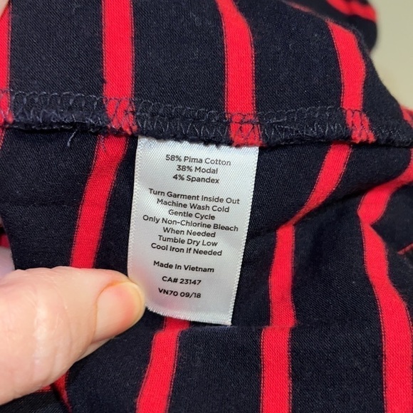 Women’s Talbots soft stretchy black red striped tank top shirt sz S - Picture 5 of 5